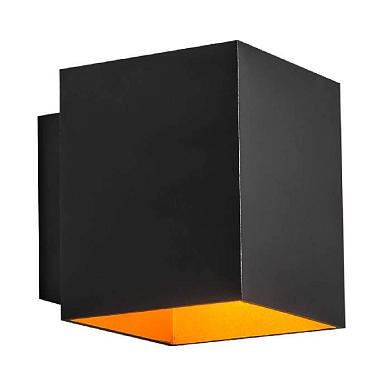 Настенный светильник Zumaline Sola wl square black-gold 91063