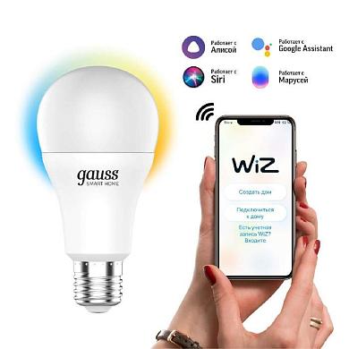 Лампа светодиодная диммируемая Gauss Smart Home E27 10W 2700-6500K матовая 1080112