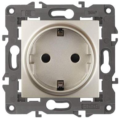 Розетка ЭРА Elegance 2P E Schuko со шторками 16A 250V 14-2102-04 Б0034275