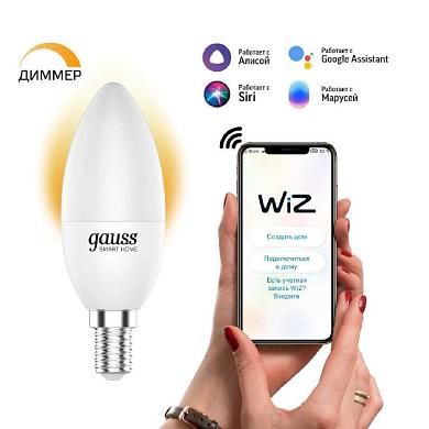 Лампа светодиодная диммируемая Gauss Smart Home E14 5W 2700K матовая 1100112