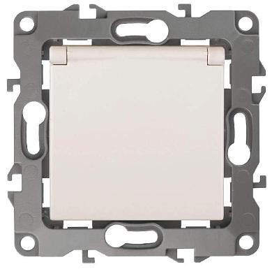 Розетка ЭРА 12 2P E Schuko со шторками с крышкой 16A 250V 12-2103-02 Б0014694