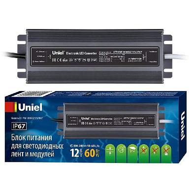 Блок питания Uniel 12V 60W IP67 5A UET-VAF-060A67 12V IP67 UL-00007575